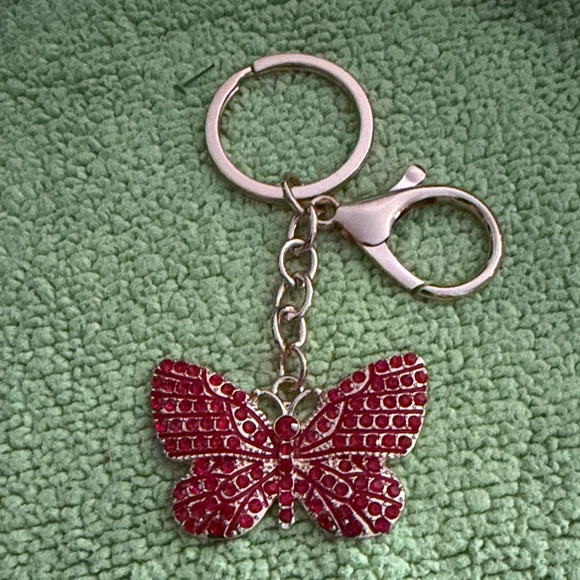 Keychain Red Butterfly - Picture 1 of 2
